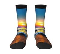 Fgwaauh Last Sun Rays Of Over The Sea Waves Fashion Breathable Printedboot Socks, Cute Socks For Men Women,Running Socks