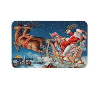 Fgwaauh Merry Christmas Diatomaceous Earth Shower Mat, Non-Slip Super Absorbent Quick Drying Bathroom Floor Mat