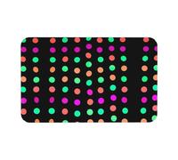 Fgwaauh Multicolor Polka Dots Diatomaceous Earth Shower Mat, Non-Slip Super Absorbent Quick Drying Bathroom Floor Mat