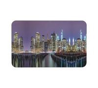 Fgwaauh New York City Diatomaceous Earth Shower Mat, Non-Slip Super Absorbent Quick Drying Bathroom Floor Mat