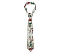 Fgwaauh Owl Standing On Snowman Classic Men'S Silk Tie Necktie Neck Ties