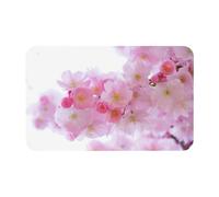 Fgwaauh Pink Cherry Blossoms Diatomaceous Earth Shower Mat, Non-Slip Super Absorbent Quick Drying Bathroom Floor Mat