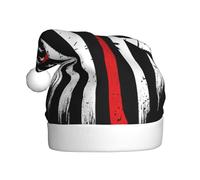 Fgwaauh Red Line Firefighter Usa Flag Santa Hat, Christmas Hat,For Xmas New Year Christmas Party, Christmas New Year Festive Holiday Party Supplies