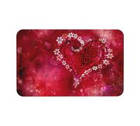 Fgwaauh Romantic Heart Diatomaceous Earth Shower Mat, Non-Slip Super Absorbent Quick Drying Bathroom Floor Mat