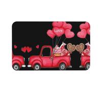 Fgwaauh Romantic Truck Heart Balloon Diatomaceous Earth Shower Mat, Non-Slip Super Absorbent Quick Drying Bathroom Floor Mat