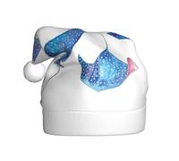 Fgwaauh Sea Animals Stingrays Santa Hat, Christmas Hat,For Xmas New Year Christmas Party, Christmas New Year Festive Holiday Party Supplies