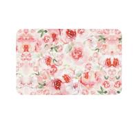 Fgwaauh Soft Color Pale Faded Mix Of Roses Diatomaceous Earth Shower Mat, Non-Slip Super Absorbent Quick Drying Bathroom Floor Mat