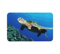 Fgwaauh Submarine Turtle Under The Sea Diatomaceous Earth Shower Mat, Non-Slip Super Absorbent Quick Drying Bathroom Floor Mat