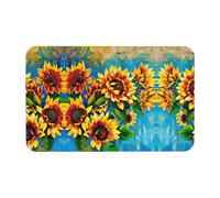 Fgwaauh Sunflowers Diatomaceous Earth Shower Mat, Non-Slip Super Absorbent Quick Drying Bathroom Floor Mat