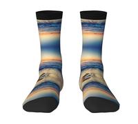 Fgwaauh Sunset View On The Beach Shore Fashion Breathable Printedboot Socks, Cute Socks For Men Women,Running Socks