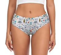 Fgwaauh The Nature Wildlands Activities Pattern Women'S Underwear Ultimate Brief Panties Moisture Wicking Underwear For Women Black