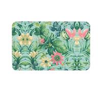 Fgwaauh Tropical Flowers And Fruits Diatomaceous Earth Shower Mat, Non-Slip Super Absorbent Quick Drying Bathroom Floor Mat