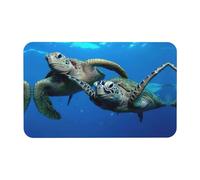 Fgwaauh Two Submarine Turtles Under The Sea Diatomaceous Earth Shower Mat, Non-Slip Super Absorbent Quick Drying Bathroom Floor Mat