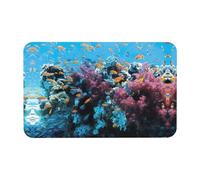 Fgwaauh Undersea World Diatomaceous Earth Shower Mat, Non-Slip Super Absorbent Quick Drying Bathroom Floor Mat