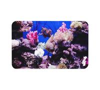 Fgwaauh Underwater World Coral Diatomaceous Earth Shower Mat, Non-Slip Super Absorbent Quick Drying Bathroom Floor Mat