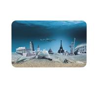 Fgwaauh Underwater World Shell Diatomaceous Earth Shower Mat, Non-Slip Super Absorbent Quick Drying Bathroom Floor Mat