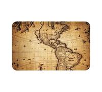 Fgwaauh World Map Diatomaceous Earth Shower Mat, Non-Slip Super Absorbent Quick Drying Bathroom Floor Mat
