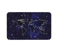 Fgwaauh World Map Diatomaceous Earth Shower Mat, Non-Slip Super Absorbent Quick Drying Bathroom Floor Mat