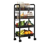 FGXHHS 3-Tier Slim Vegetable Rack on Wheels, Space-Saving Kitchen Storage, Rolling Cart for Fresh Produce, Fruits & Vegetables, Modern Home Decor, Easy-Access Cupboard Gadgets