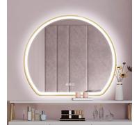 FGXHHS 80cm LED Vanity Mirror with Touch Button 90cm Adjustable TriColor Wall AntiFog for Bathroom and Bedroom Stylish Home Decor (50x42cm)