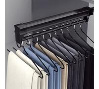 FGXHHS Adjustable Extendable Clothes Rail Telescopic Closet Rod with Metal Base Space Saving Pull Out Coat Rack for Wardrobe 26 61cm Black 56cm/22inch Size