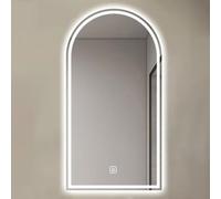 FGXHHS Arched LED Wall Mirror 50x90cm, Bathroom Vanity with 3 Light Colors, Dimmable Frameless HD Glass, Wall-Mounted Decorative Makeup for Bathroom, Bedroom, Living Room, Entryway