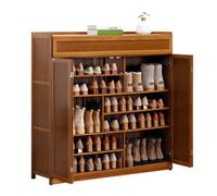 FGXHHS Bamboo Shoe Cabinet with Bifold Doors 7 Tier Organizer for 48 Pairs Large Capacity Entryway Hallway Living Room Office Storage Organize