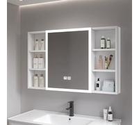 FGXHHS Bathroom led mirror with storage,Vanity Mirror Cabinet defogger,Smart medicine cabinet for bathroom,Space aluminum,lighted cabinets bathroom,with Touch Switch,HD Mir