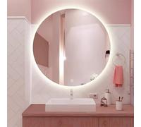 FGXHHS Bathroom LED Vanity Mirror with Lights Frameless Round for Wall Dimmable Backlit 3 Colors Lighted Fogless Touch Switch 20/24/28/32/36/40/44inch(40"/100cm)