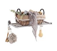 FGXHHS Bathroom Towel Rack Single Layer Foldable Bar Anti-rust Wall-mounted Bath Racks Brushed Nickel Multi-function Hotel Shelf