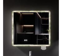 FGXHHS Bathroom Vanity Mirror with Lights and Storage, Anti-Fog Medicine Cabinet, Three-Color Light, Aluminum Alloy Wall Cabinet Beauty Storage Rack