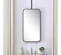 FGXHHS Black, Decorative Mirror for Dressing Table at Home or Hotel, Modern Rectangle Hanging Rod on the Ceiling, Wall Vanity Makeup Mirror(50cmx70cm)