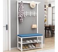 FGXHHS Coat Rack Stand with Shoe Bench - 12 Hooks for Entryway & Hallway Storage, Sturdy Metal Frame, Multi-Functional Organizer Coats, Hats, Bags Shoes
