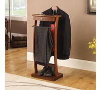 FGXHHS Coat Rack, Valet Clothing Stand And Organizer Suit With Drawer Form Fitting Hanger Trouser Bar Accessory Tray Good For Both Living Room Bed Room,
