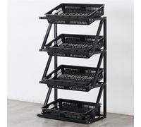 FGXHHS Commercial Display Shelf Organizer - Multi-Tier Supermarket Rack with Baskets for Kitchen, Office, Store Large Capacity Retail Storage