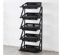 FGXHHS Commercial Display Shelf with Multiple Basket Options - Large Capacity Storage Solution for Supermarket, Kitchen, Office, and Retail Store