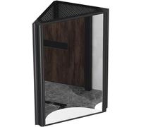 FGXHHS Corner Mirror Cabinet, Wall Mounted Space Aluminum Triangular Toiletries Locker, Saver Design (33x33x63cm)