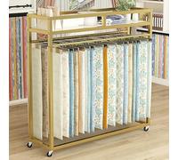 FGXHHS Display Rack Cart for Textiles, Mobile Storage Solution Tablecloths and Scarves, Perfect Retail Home Use, Easy to Move with Wheels