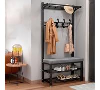 FGXHHS Entryway Hall Tree with Bench & Shoe Storage, Coat Rack Hooks, Metal Frame for Living Room Hall, Stylish (Size: 80cm, Color: E)
