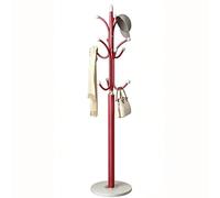 FGXHHS Freestanding Hall Tree Coat Rack with Round Base - Metal for Entryway, Mudroom, Hallway Sto nizer (Red, 11.8" x 69.6")