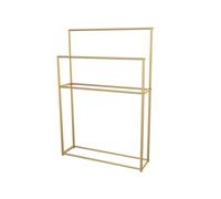 FGXHHS Gold Free Standing Towel Holder for Bathroom & Living Room Large Metal Rack Stylish Indoor Clothes Stand Versatile Combination Storage Solution