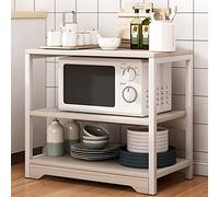 FGXHHS Kitchen Storage Rack,Open ShelfLarge Capacity Practical Rack Utility Microwave Bracket Cart Workstation Coffee (Color : White, Size 50X30X60cm)