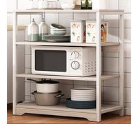 FGXHHS Kitchen Storage Rack,Open ShelfLarge Capacity Practical Rack Utility Microwave Bracket Cart Workstation Coffee (Color : White, Size 60X30X100cm)