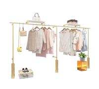 FGXHHS Metal Wall Mounted Clothes Rail Set - Modern Industrial Coat Rack for Clothing Store & Boutique Easy Installation Hanger Wedding and Retail Display