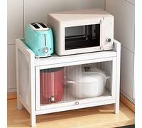 FGXHHS Microwave Rack, Kitchen Countertop Toast Rack Space Saving Manager For Storage Appliance Shelves With Cabinet Doors Countertops (Color : White, Size 60X32X45CM)