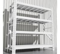FGXHHS Multi-layer warehouse,heavy-duty metal racks for storage rooms,Large-capacity racks,and supermarket applications.Easy installation(Main white,120 * 50 180cm/47.2 19.7 70.9in)