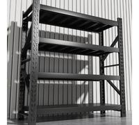 FGXHHS Multi-layer warehouse,heavy-duty metal racks for storage rooms,Large-capacity racks,and supermarket applications.Easy installation(Main black,200 * 50 180cm/78.7 19.7 70.9in)
