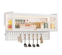 FGXHHS Punch-free kitchen rack multifunctional wall-mounted microwave anti-tip storage under the spice pot cabinet，Kitchen cabinet,Wall cabinet cabinet,Applicable to living room,bedroom,