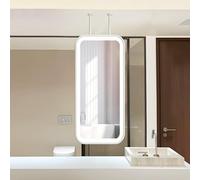 FGXHHS Rectangle Ceiling Hanging LED Mirrors，Wall-Mounted Bathroom Mirror Suspended with Customizable Boom，Floating Vanity Makeup Mirrors for Apartment Home Décor(40cmx60cm)