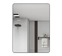 FGXHHS Rectangle Mirror Bathroom Wall Mounted with Simple Modern Metal Frame for Decor Vanity Entryway Living Room(Black,80x120cm)